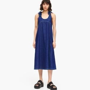 Bimba y Lola denim a line tie dress